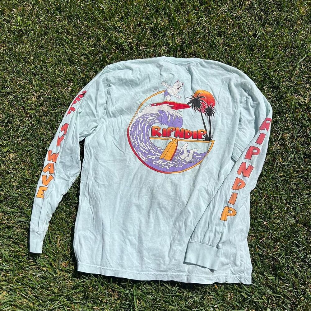 Rip & Dip y2k long sleeve surf cat tee Mens size XL